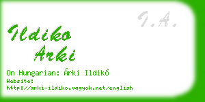 ildiko arki business card